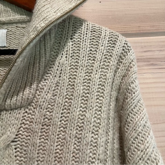 Nanushka Evie Half Zip Wool Cable Knit Wool Blend Sweater Large - Picture 9 of 16